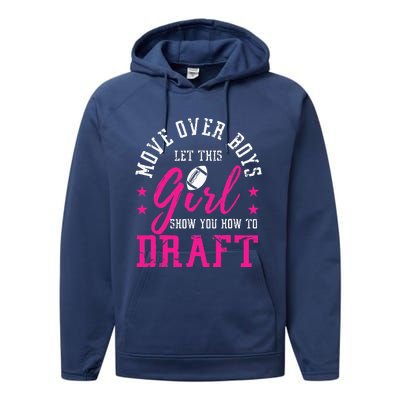 Move Over Cute Fantasy Football Draft Kit Party Performance Fleece Hoodie