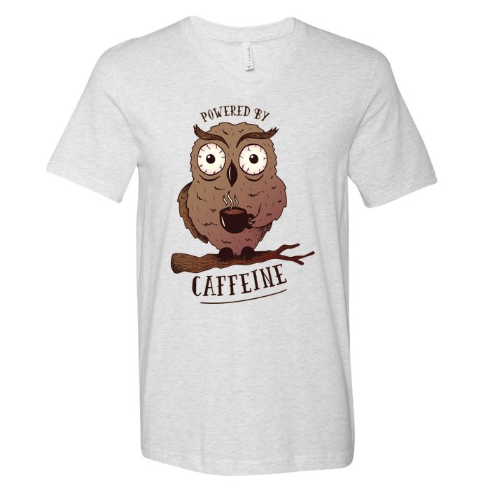 Monday Owl Coffee Caffeine Work Office V-Neck T-Shirt