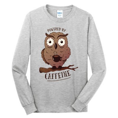 Monday Owl Coffee Caffeine Work Office Tall Long Sleeve T-Shirt