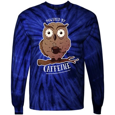 Monday Owl Coffee Caffeine Work Office Tie-Dye Long Sleeve Shirt