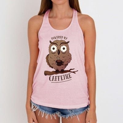 Monday Owl Coffee Caffeine Work Office Women's Knotted Racerback Tank