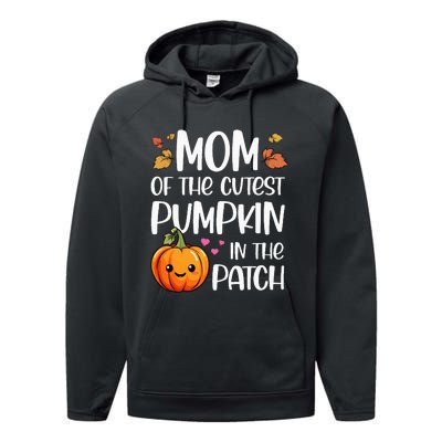 Mom Of Cutest Pumpkin In The Patch Halloween Thanksgiving Performance Fleece Hoodie