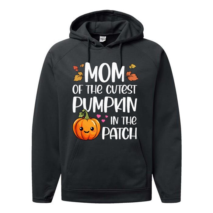 Mom Of Cutest Pumpkin In The Patch Halloween Thanksgiving Performance Fleece Hoodie