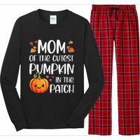 Mom Of Cutest Pumpkin In The Patch Halloween Thanksgiving Long Sleeve Pajama Set