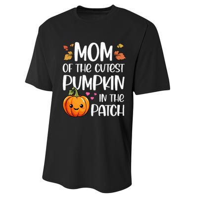 Mom Of Cutest Pumpkin In The Patch Halloween Thanksgiving Performance Sprint T-Shirt