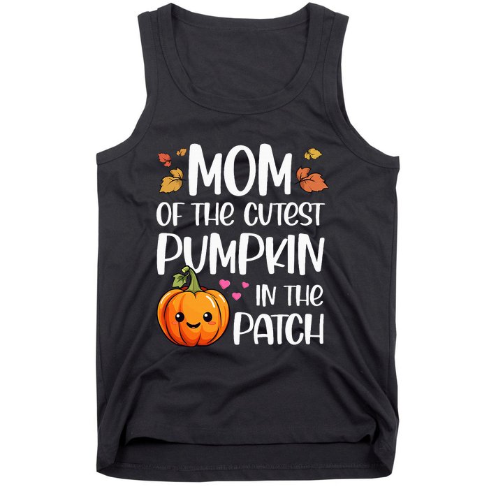 Mom Of Cutest Pumpkin In The Patch Halloween Thanksgiving Tank Top