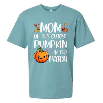 Mom Of Cutest Pumpkin In The Patch Halloween Thanksgiving Sueded Cloud Jersey T-Shirt