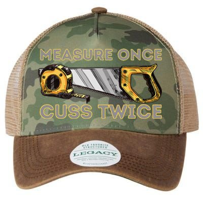 Measure Once Cuss Twice Carpenter & Woodworking Woodworker Legacy Tie Dye Trucker Hat