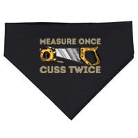 Measure Once Cuss Twice Carpenter & Woodworking Woodworker USA-Made Doggie Bandana