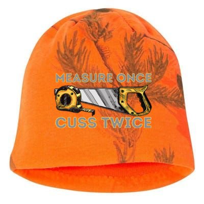 Measure Once Cuss Twice Carpenter & Woodworking Woodworker Kati - Camo Knit Beanie