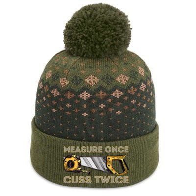 Measure Once Cuss Twice Carpenter & Woodworking Woodworker The Baniff Cuffed Pom Beanie