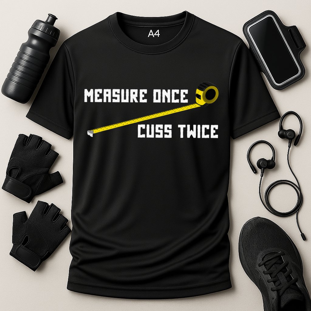 Measure Once Cuss Twice Carpenter & Woodworking Performance Shirt