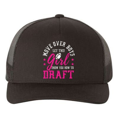 Move Over Cute Fantasy Football Women Draft Kit Party Yupoong Adult 5-Panel Trucker Hat