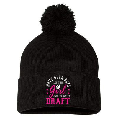 Move Over Cute Fantasy Football Women Draft Kit Party Pom Pom 12in Knit Beanie