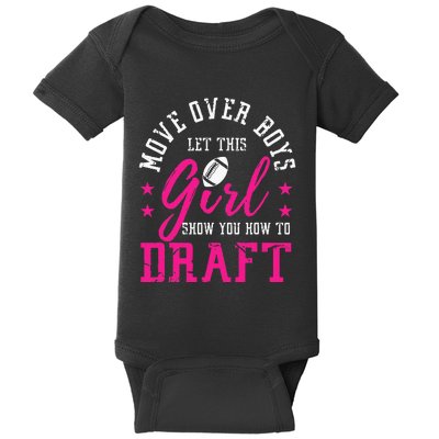 Move Over Cute Fantasy Football Women Draft Kit Party Baby Bodysuit