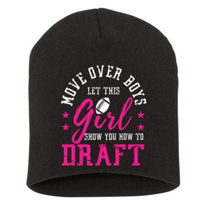 Move Over Cute Fantasy Football Women Draft Kit Party Short Acrylic Beanie