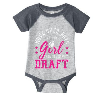 Move Over Cute Fantasy Football Women Draft Kit Party Infant Baby Jersey Bodysuit