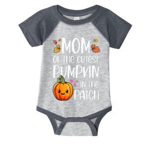 Mom Of Cutest Pumpkin In The Patch Halloween Thanksgiving Infant Baby Jersey Bodysuit