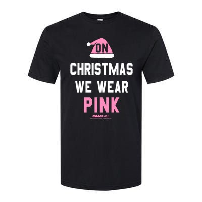 Mean On Christmas We Wear Pink Santa Hat Gift Softstyle® CVC T-Shirt