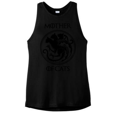 Mother Of Cats Black Cat Ladies PosiCharge Tri-Blend Wicking Tank