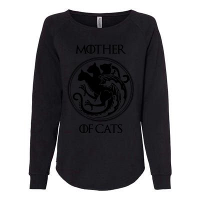 Mother Of Cats Black Cat Womens California Wash Sweatshirt