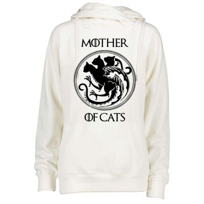 Mother Of Cats Black Cat Womens Funnel Neck Pullover Hood