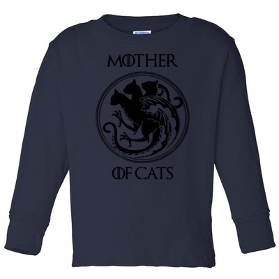 Mother Of Cats Black Cat Toddler Long Sleeve Shirt