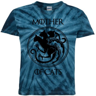 Mother Of Cats Black Cat Kids Tie-Dye T-Shirt