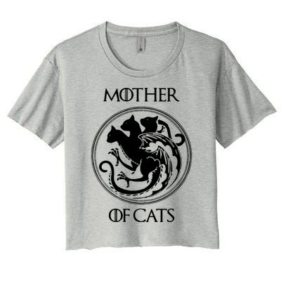 Mother Of Cats Black Cat Women's Crop Top Tee