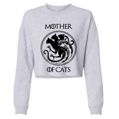 Mother Of Cats Black Cat Cropped Pullover Crew