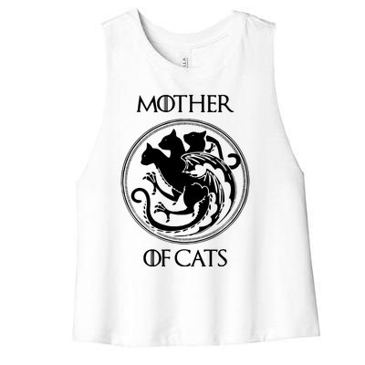 Mother Of Cats Black Cat Women's Racerback Cropped Tank