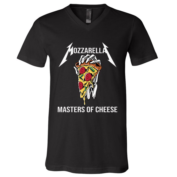 Mozzarella Of Cheese Foodie Chef Baker Cook Pizza V-Neck T-Shirt