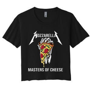 Mozzarella Of Cheese Foodie Chef Baker Cook Pizza Women's Crop Top Tee