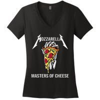 Mozzarella Of Cheese Foodie Chef Baker Cook Pizza Women's V-Neck T-Shirt