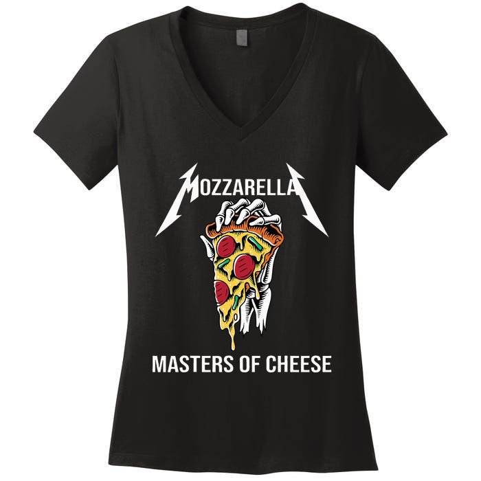 Mozzarella Of Cheese Foodie Chef Baker Cook Pizza Women's V-Neck T-Shirt