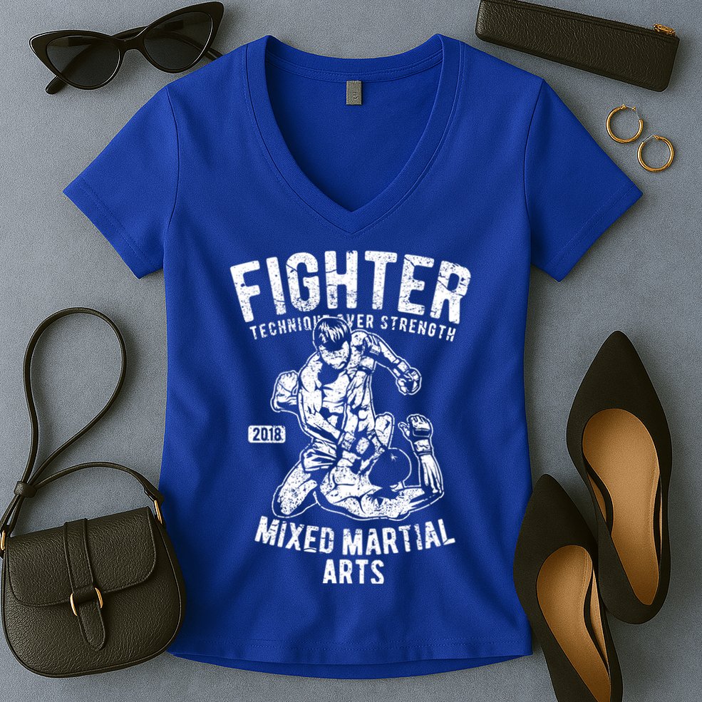 Mma Outfit Cage Fighting Mixed Martial Arts Gift Women's V-Neck T-Shirt