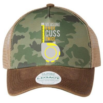 Measure Once Cuss Twice Construction Worker Gift Legacy Tie Dye Trucker Hat