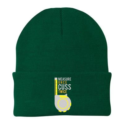 Measure Once Cuss Twice Construction Worker Gift Knit Cap Winter Beanie