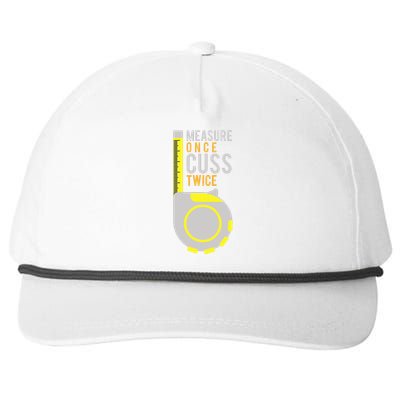 Measure Once Cuss Twice Construction Worker Gift Snapback Five-Panel Rope Hat