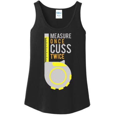 Measure Once Cuss Twice Construction Worker Gift Ladies Essential Tank