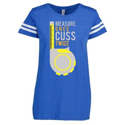 Measure Once Cuss Twice Construction Worker Gift Enza Ladies Jersey Football T-Shirt