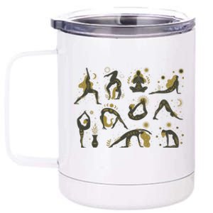 Magic Occult Celestial Yoga Gift 12 oz Stainless Steel Tumbler Cup