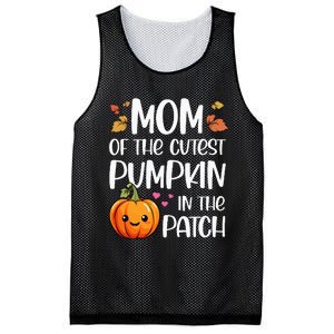 Mom Of Cutest Pumpkin In The Patch Halloween Thanksgiving Mesh Reversible Basketball Jersey Tank