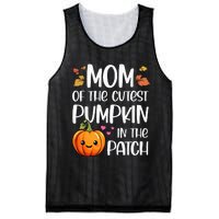 Mom Of Cutest Pumpkin In The Patch Halloween Thanksgiving Mesh Reversible Basketball Jersey Tank