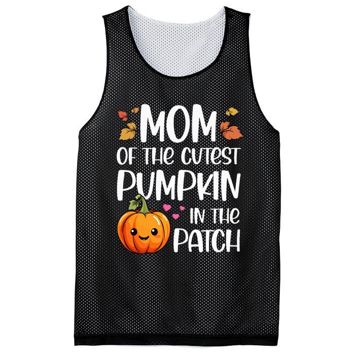 Mom Of Cutest Pumpkin In The Patch Halloween Thanksgiving Mesh Reversible Basketball Jersey Tank