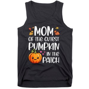 Mom Of Cutest Pumpkin In The Patch Halloween Thanksgiving Tank Top