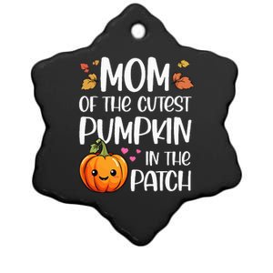 Mom Of Cutest Pumpkin In The Patch Halloween Thanksgiving Ceramic Star Ornament