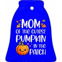 Mom Of Cutest Pumpkin In The Patch Halloween Thanksgiving Ceramic Bell Ornament