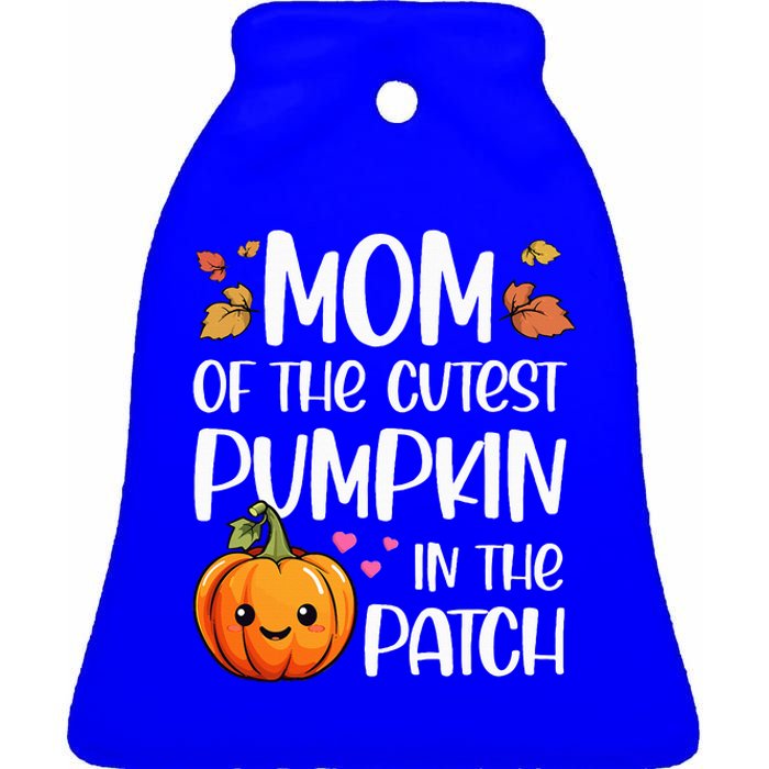 Mom Of Cutest Pumpkin In The Patch Halloween Thanksgiving Ceramic Bell Ornament