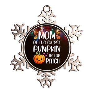 Mom Of Cutest Pumpkin In The Patch Halloween Thanksgiving Metallic Star Ornament